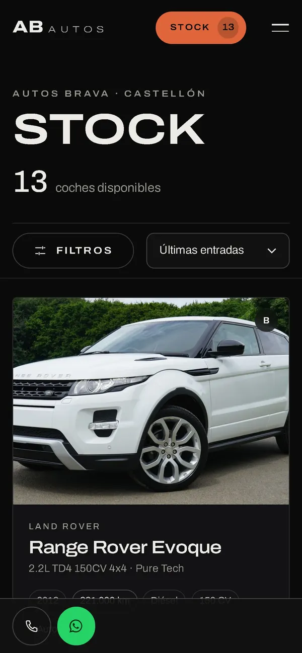 La misma web en un móvil
