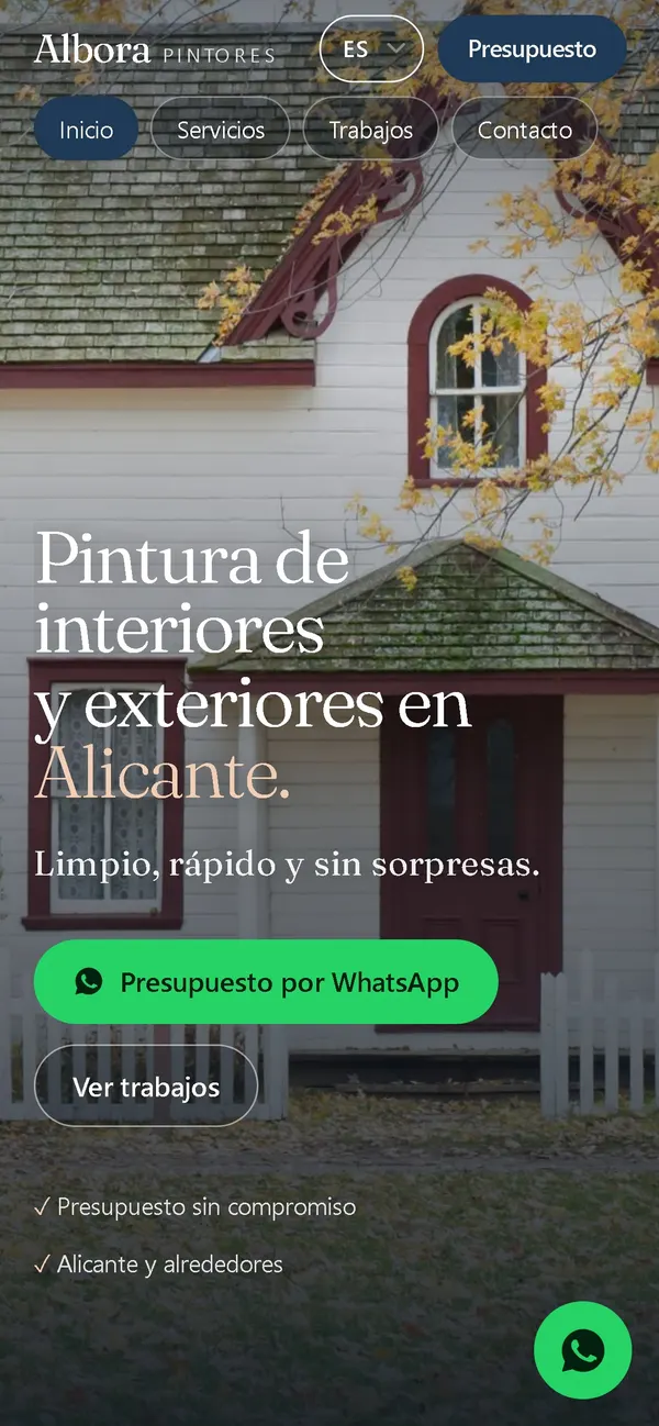 La misma web en un móvil